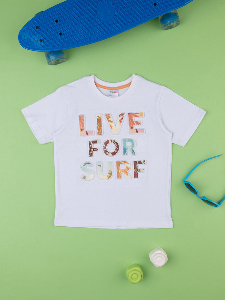 T-shirt "live for surf" de meia manga para crianças - Prénatal