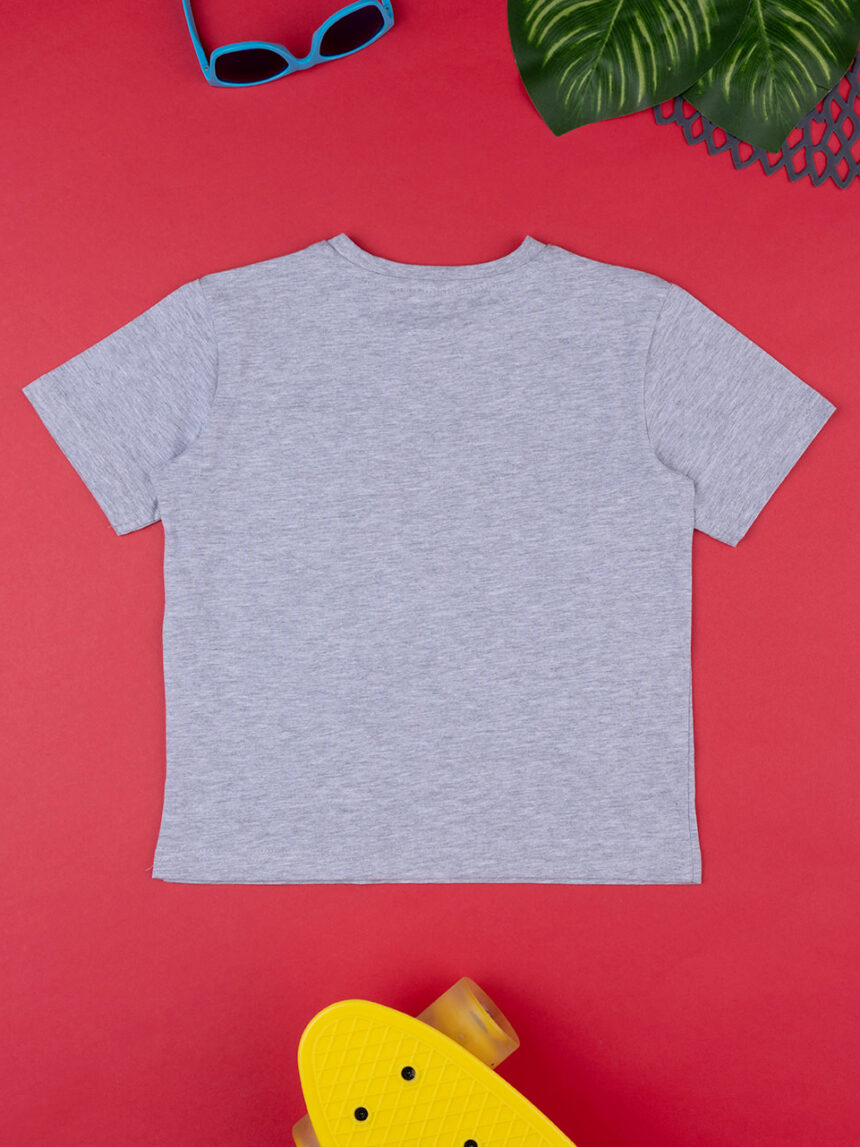 T-shirt de manga curta cinzenta para crianças 'good vibes - Prénatal
