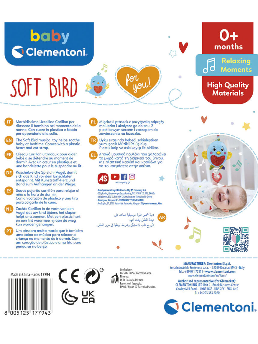 Morbido carillon bird musical - baby clementoni para si - Baby Clementoni