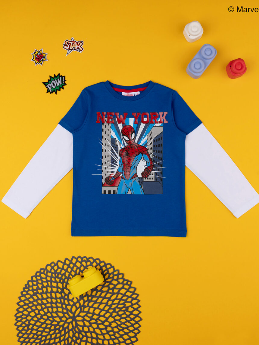 T-shirt dupla spiederman de manga comprida do rapaz - Prénatal