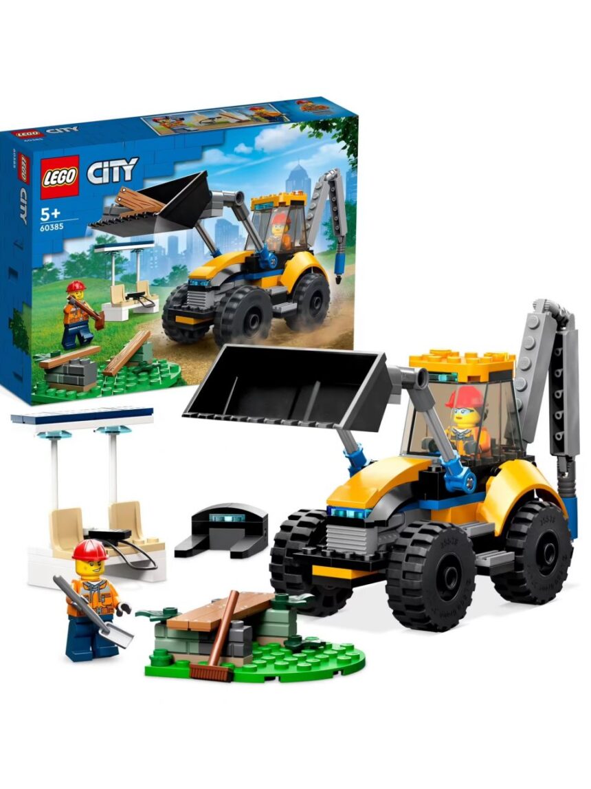 Escavadora de construção - escavadora de brinquedo com minifiguradora - lego city - LEGO