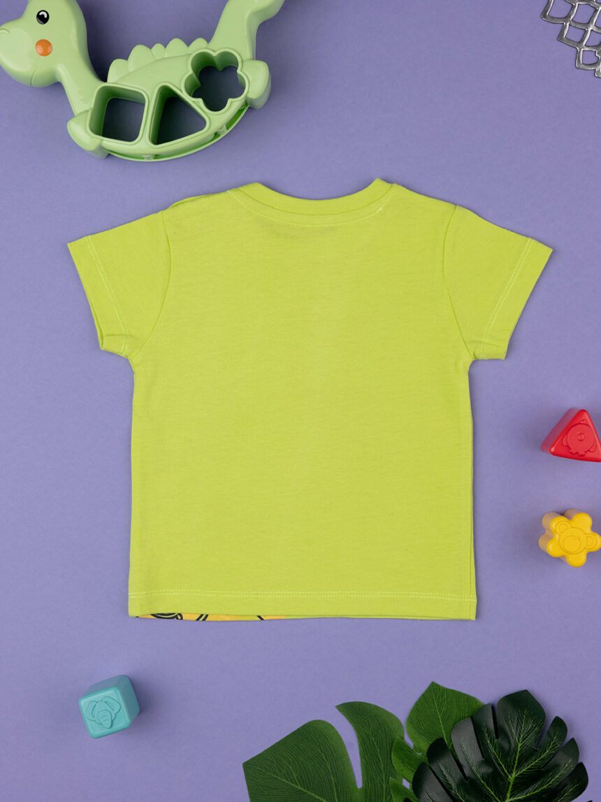 T-shirt de bebé meia manga verde com estampado camaleão - Prénatal