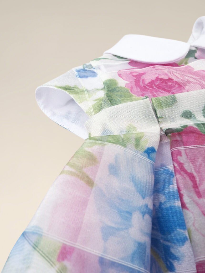 Vestido de menina em tecido floral devoré - Prénatal