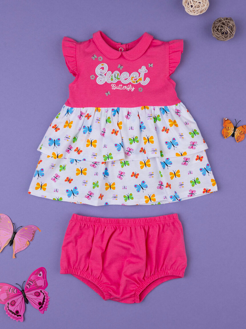 Vestido de bebé em jérsei com saltos - Prénatal