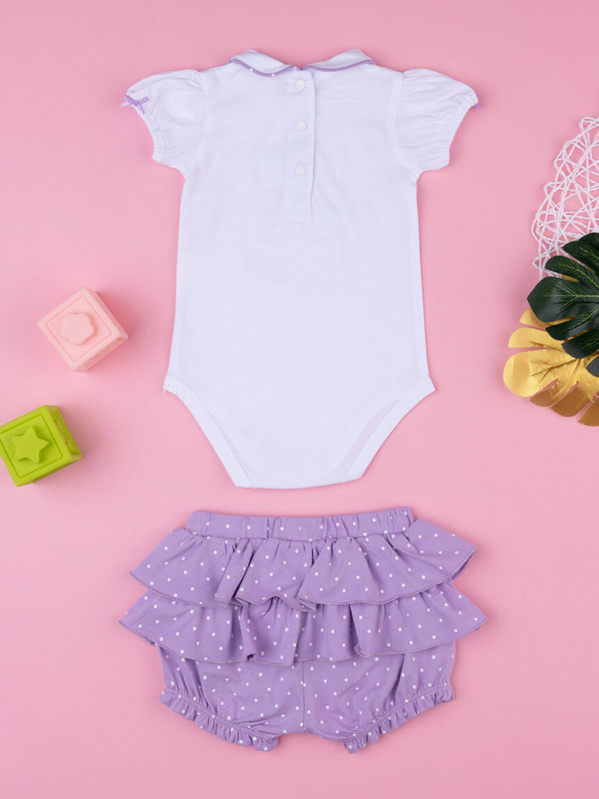 Roupa curta para bebé lilás - Prénatal