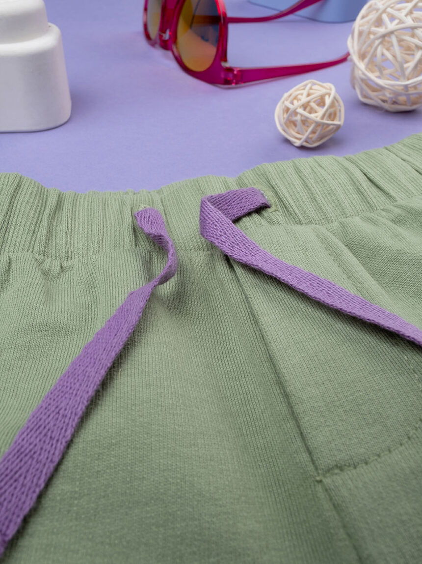 Calções de bermudas 'tropicais' de lã de rapaz verde - Prénatal