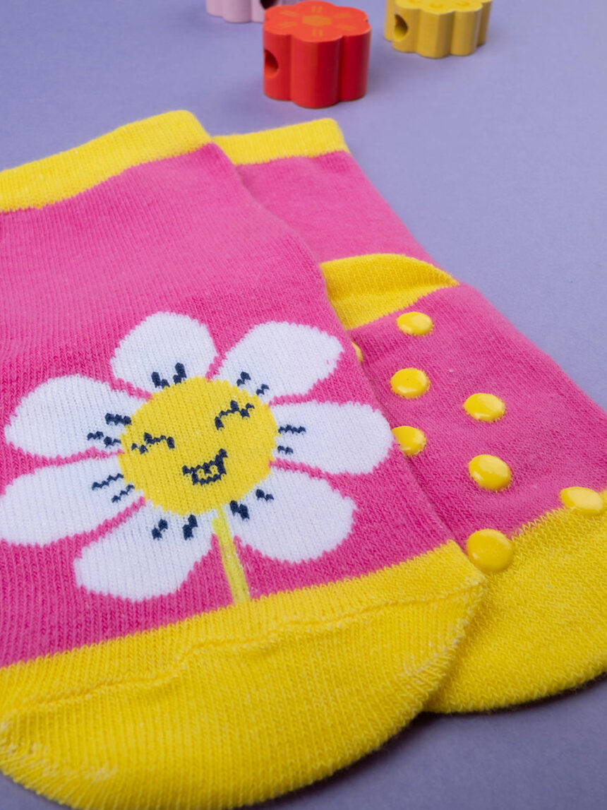 Meias anti-derrapantes de menina daisy - Prénatal