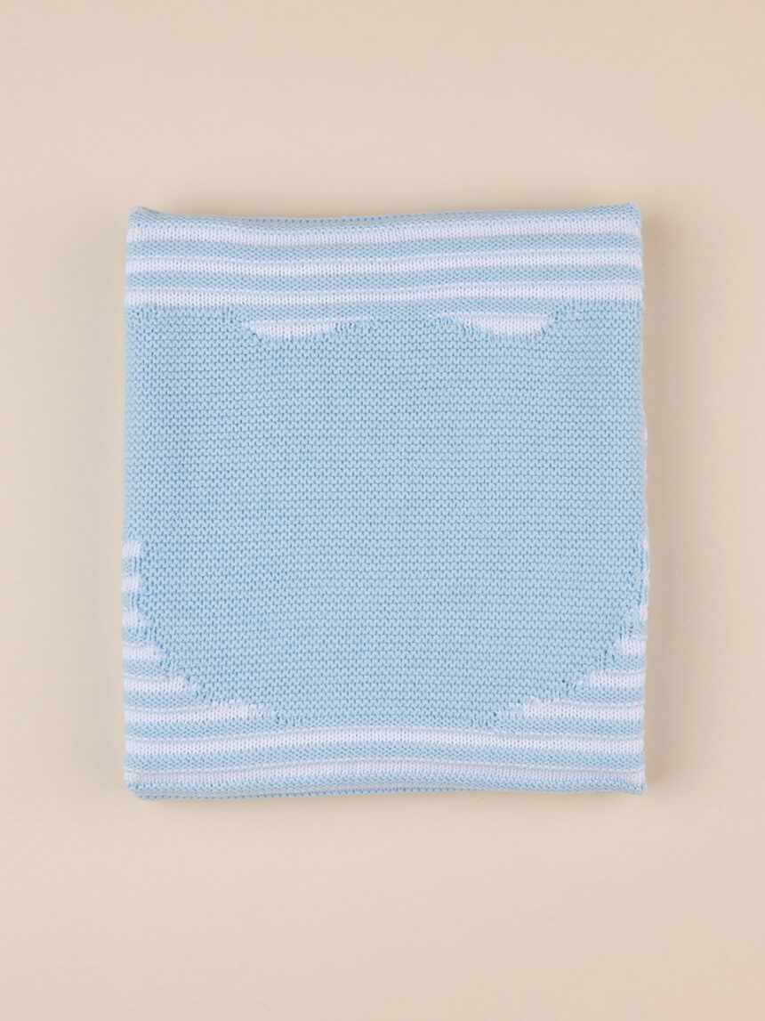 Berço/carrycot de tricot azul claro de ursinho de peluche de verão - Prénatal