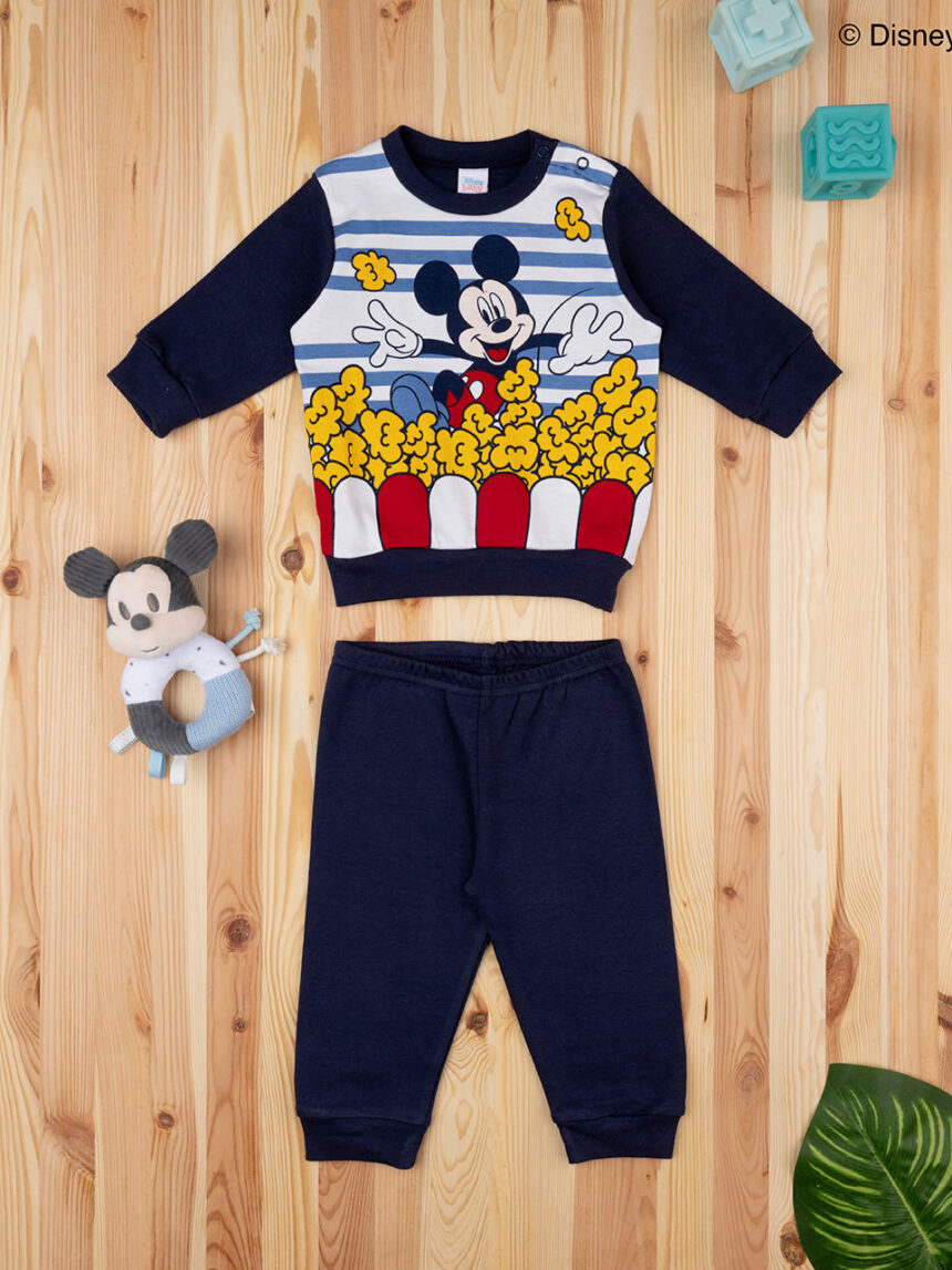 Pijama longo azul para bebé disney mickey mouse - Prénatal