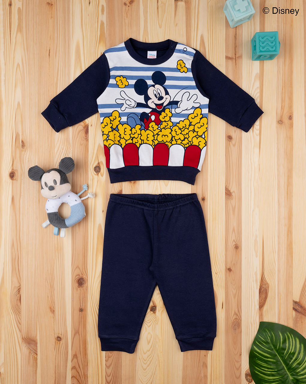 Pijama longo azul para bebé disney mickey mouse - Prénatal