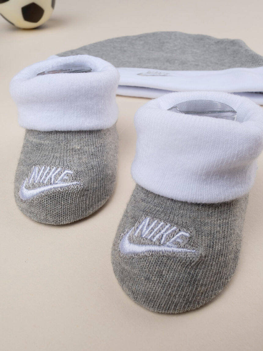 Nike conjunto de 3 peças tampa unisexo + touca + calçado cinzento - Nike
