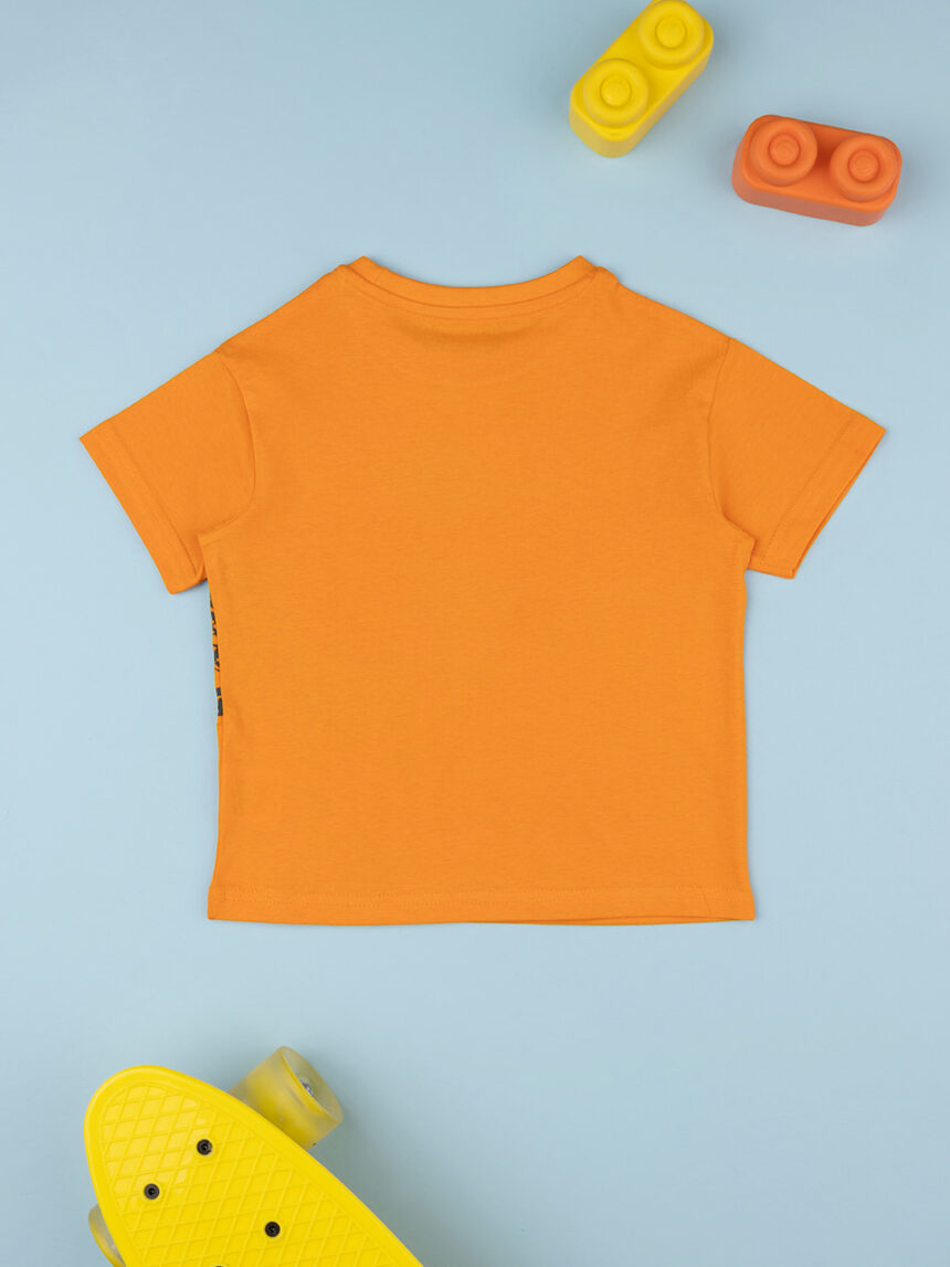 Camisola de manga curta laranja do rapaz - Prénatal
