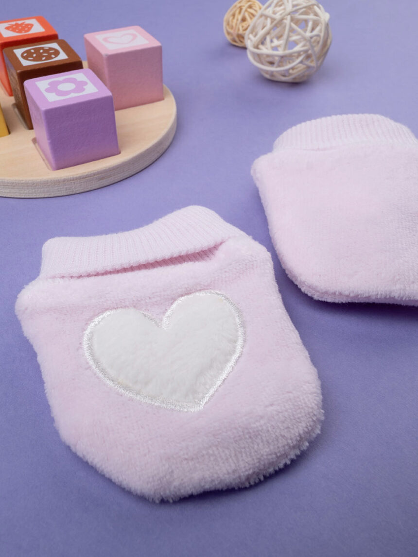 Luvas de chenille rosa bebé - Prénatal