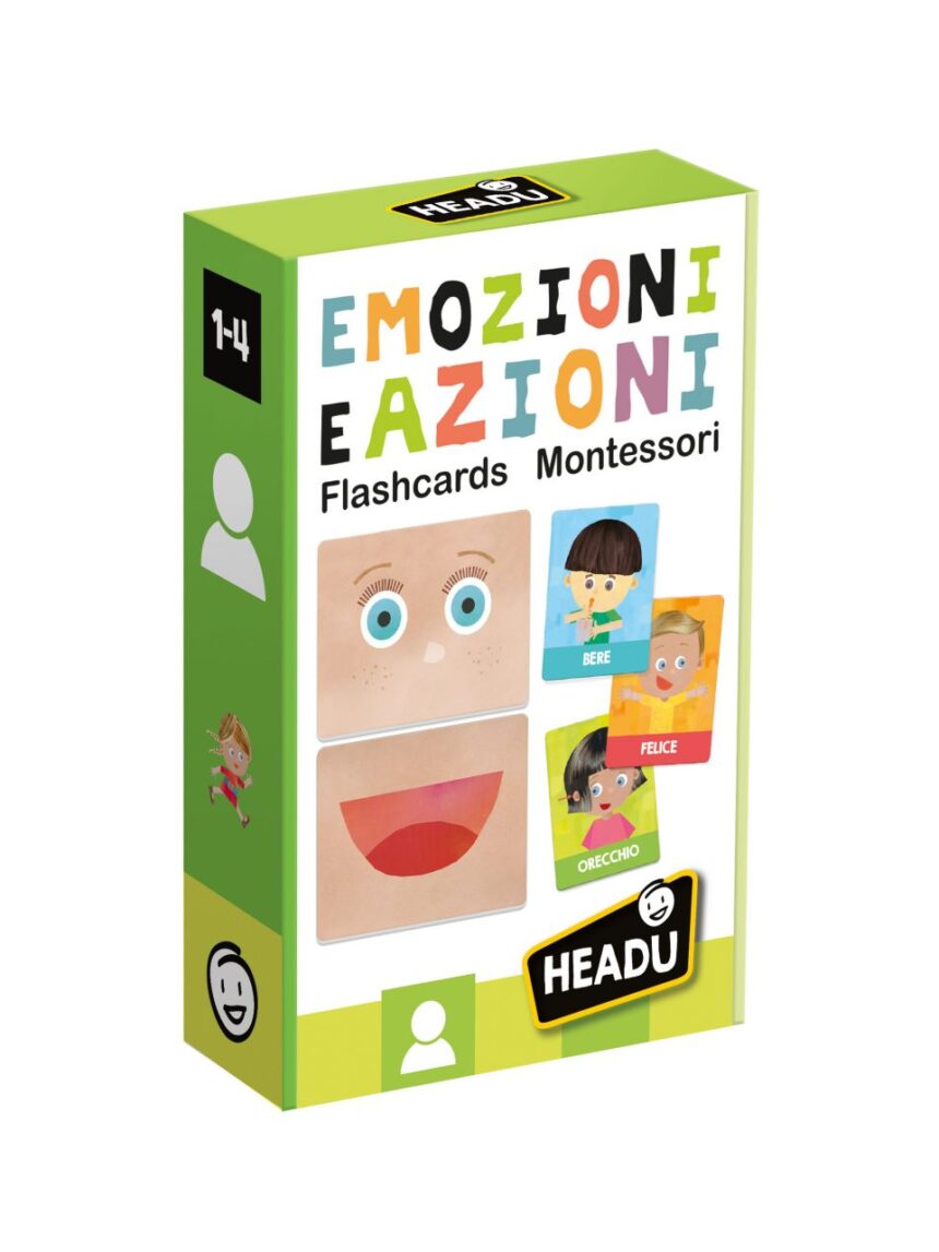 Método montessori flashcards emoções e acções. para desenvolver autonomia e personalidade 1/4 anos - headu - Headu