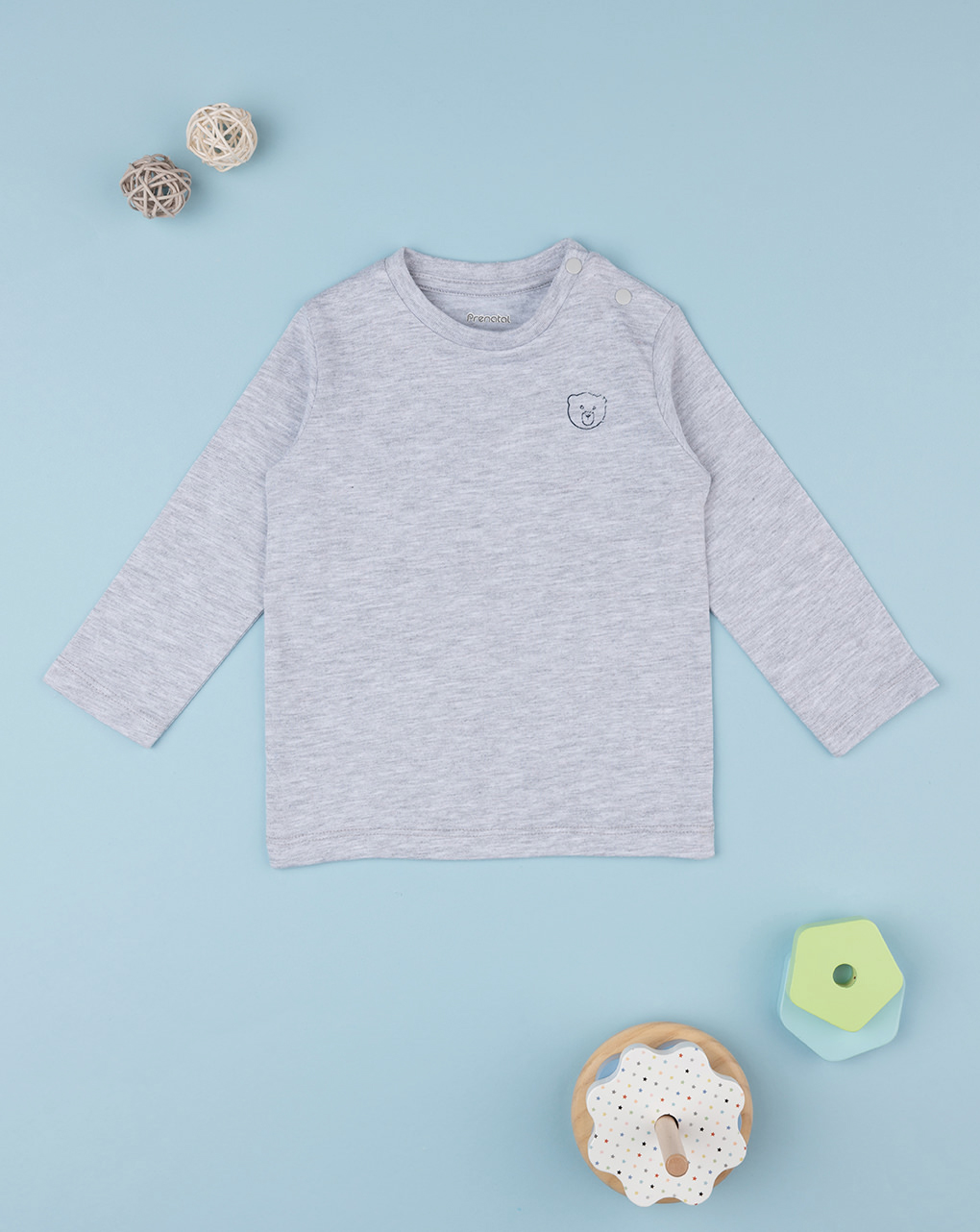 T-shirt cinzenta "teddy" para criança - Prénatal