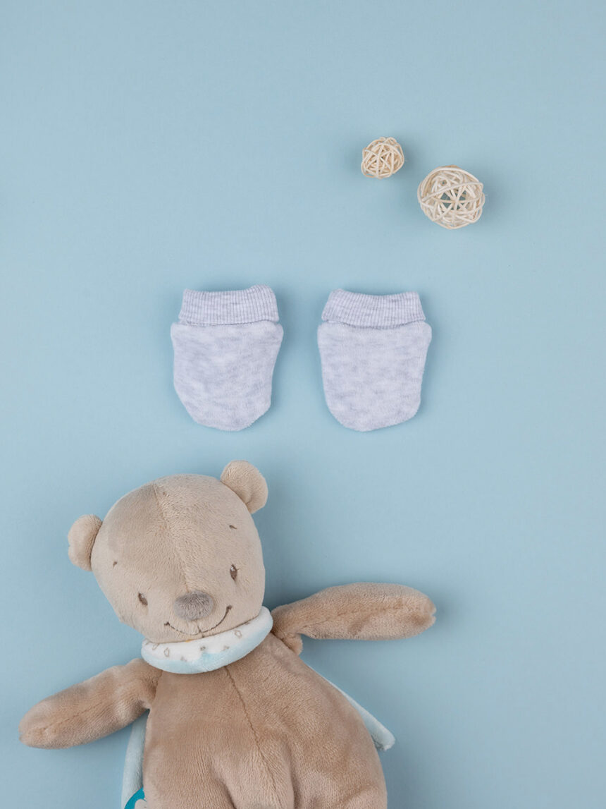 Luvas de chenille mittens cinzentas para bebé - Prénatal