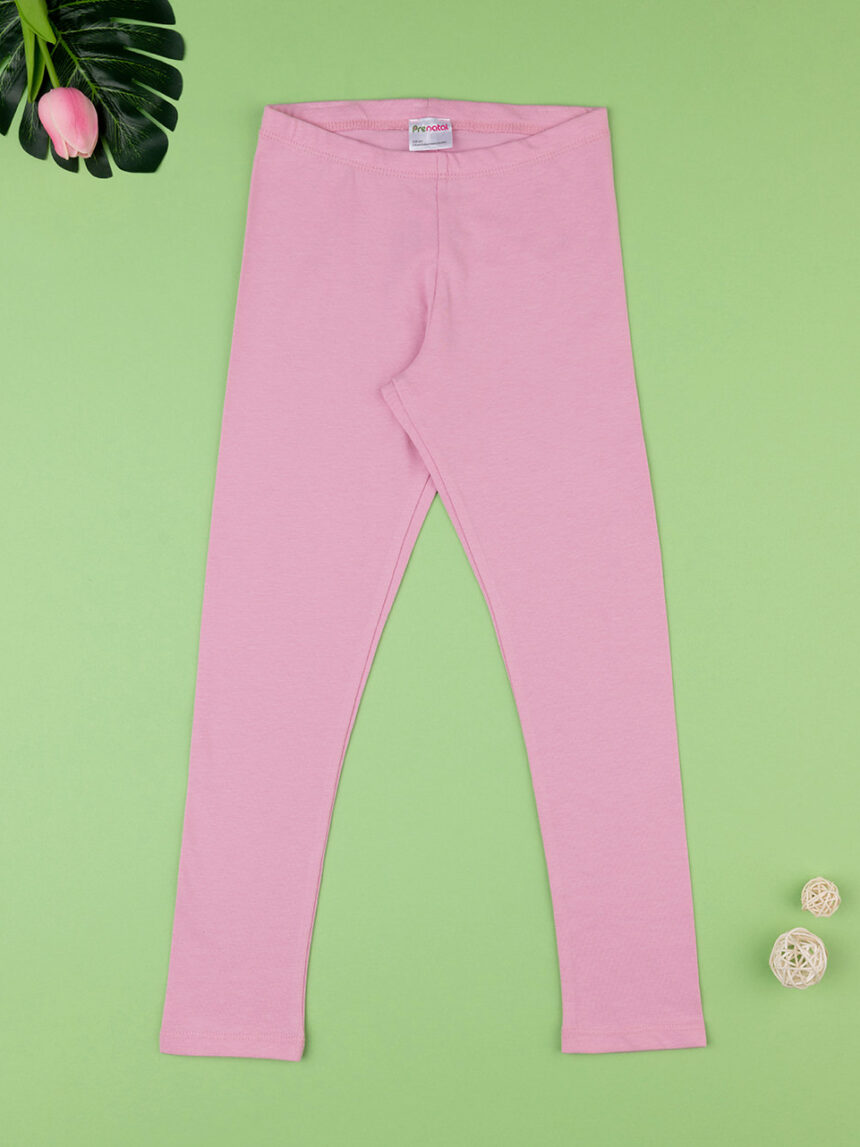 Pernas elásticas cor-de-rosa sólidas de menina - Prénatal