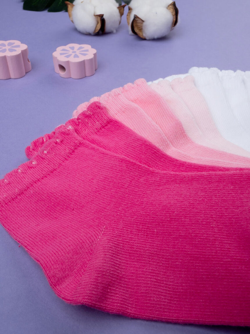 Pacote de 5 meias cor-de-rosa e brancas para raparigas - Prénatal