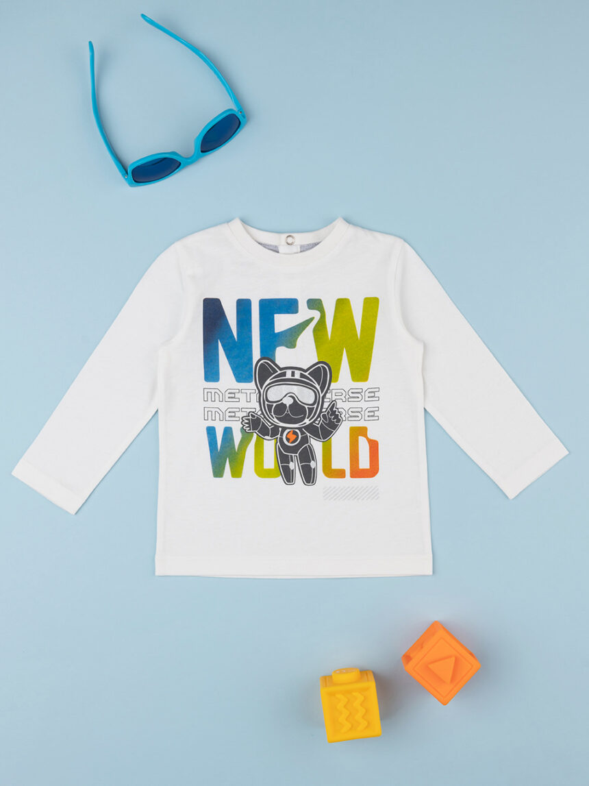 T-shirt para criança com estampado "new world" - Prénatal
