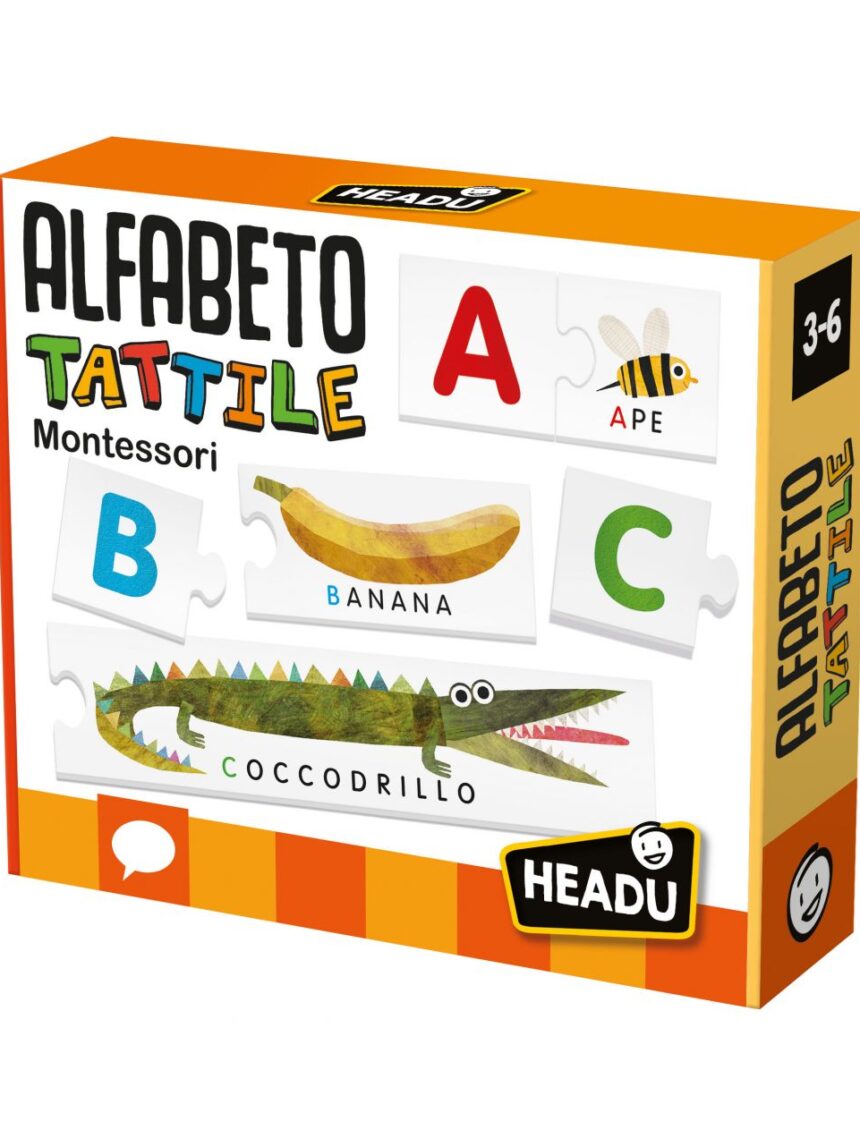 Alfabeto táctil método montessori. um jogo para aprender a ler aos três anos de idade! 3/6 anos - headu - Headu