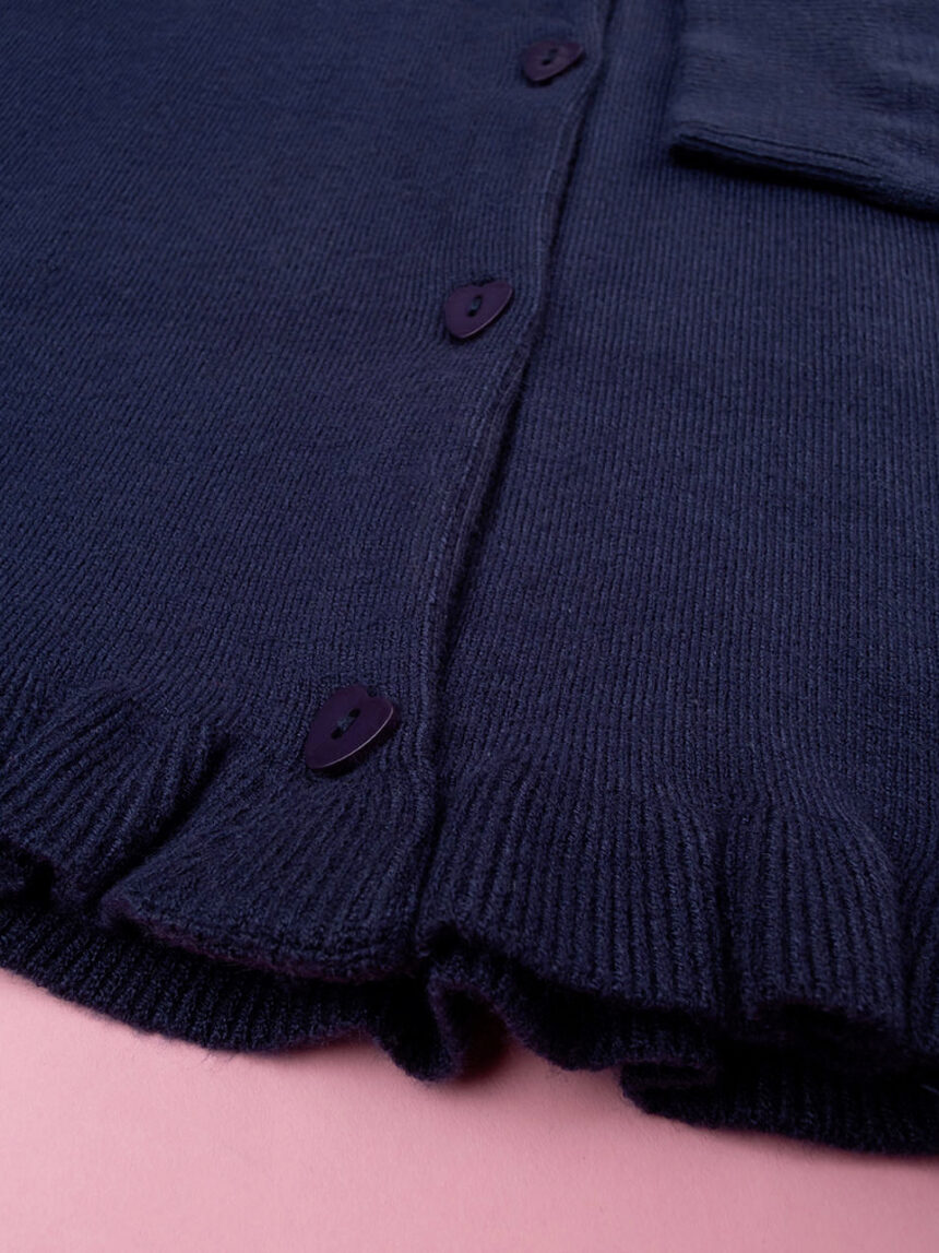 Casaco de malha básico para rapariga em azul escuro - Prénatal