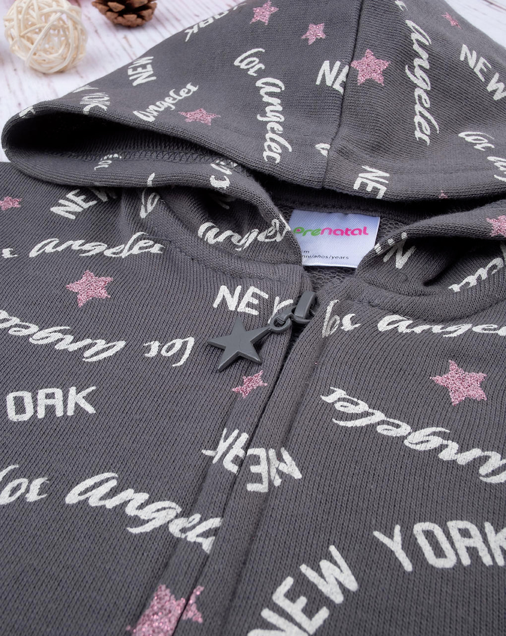 Camisola cinzenta "new york" para rapariga - Prénatal