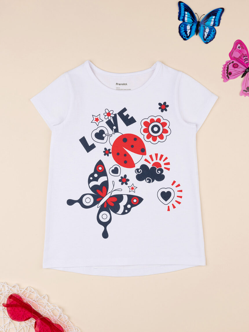 T-shirt de manga curta de menina com estampado - Prénatal