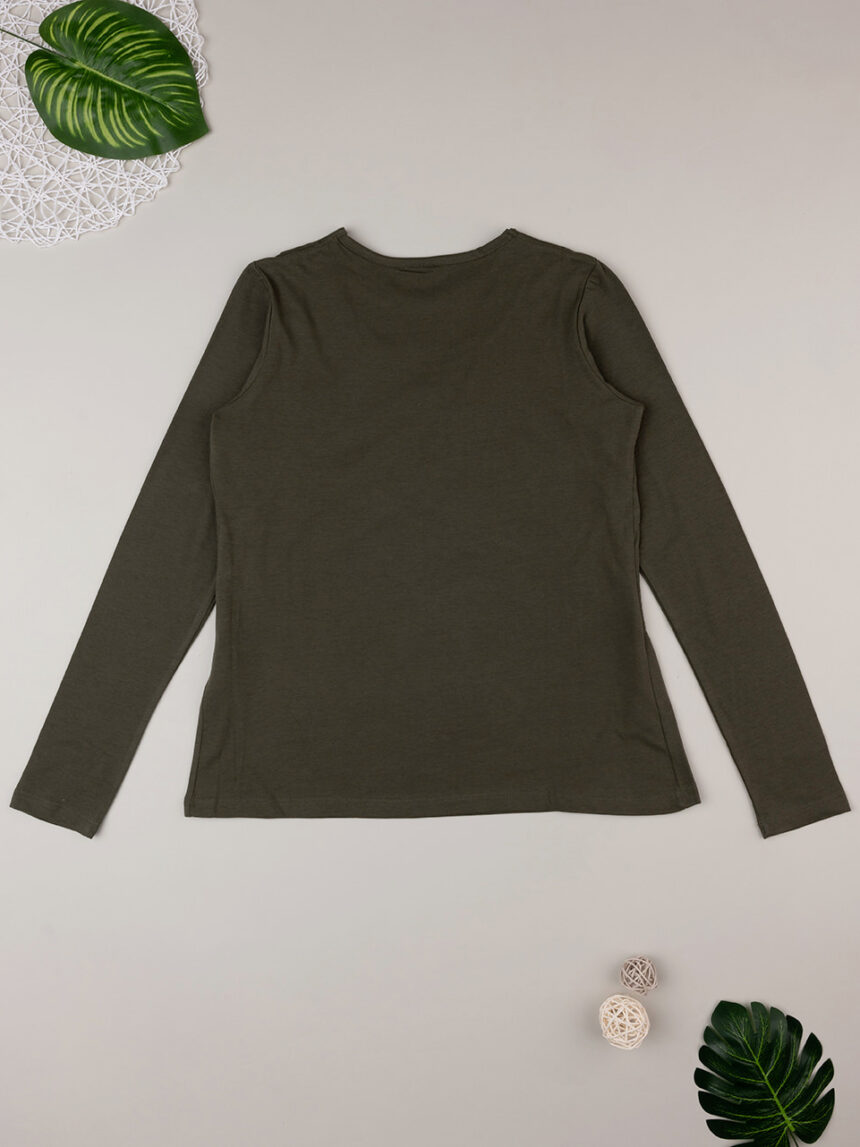 T-shirt de amamentação de manga comprida verde - Prénatal