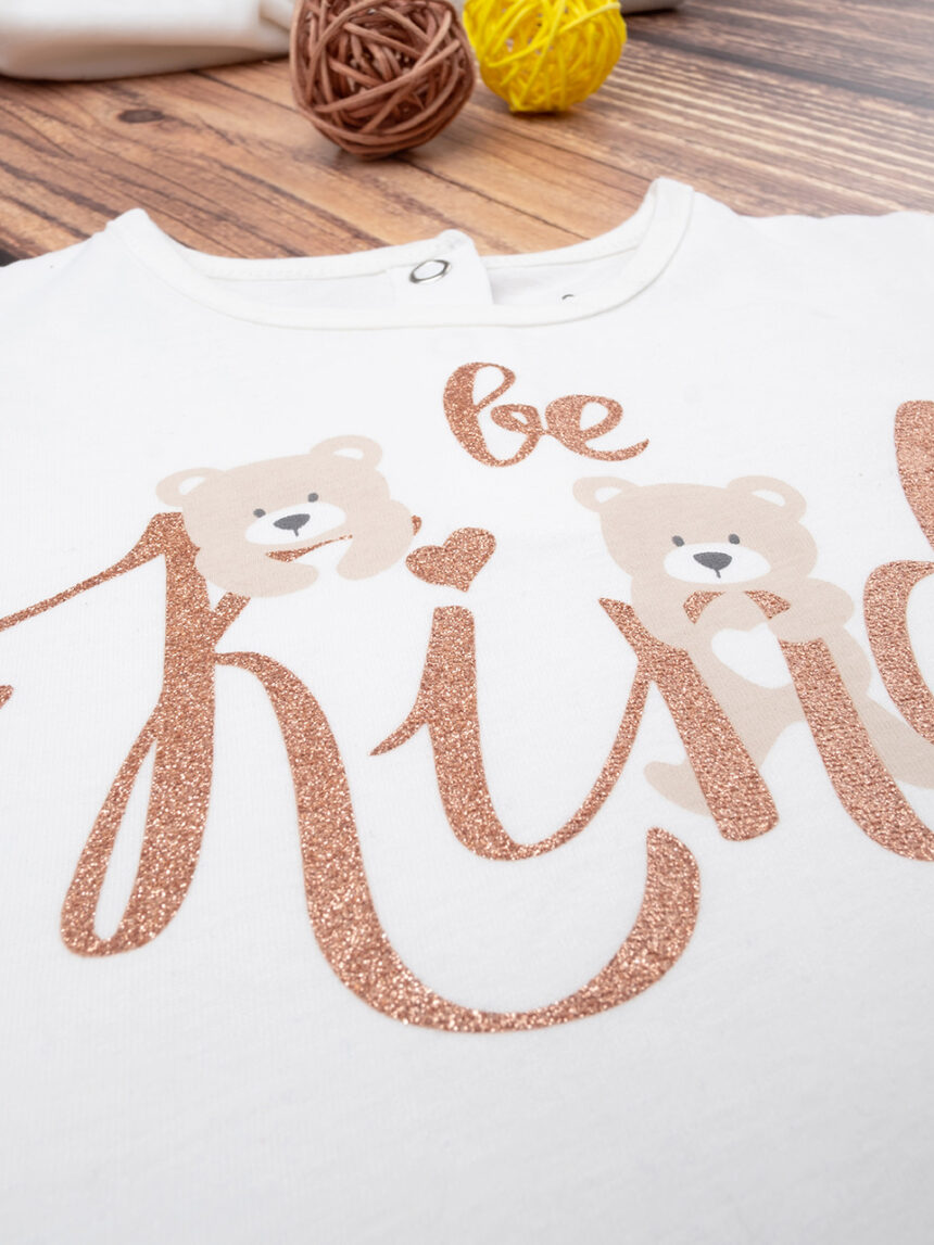 T-shirt "teddy be kind" de manga comprida para rapariga - Prénatal