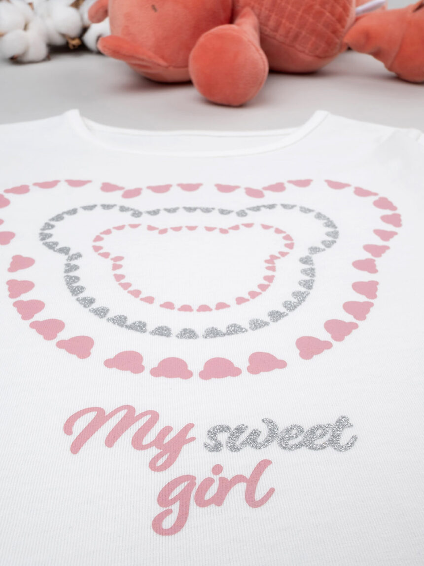T-shirt de manga comprida para menina fundo creme "my sweet girl" - Prénatal