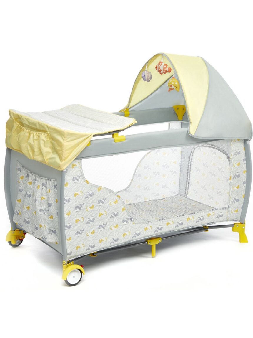 Berço de viagem deluxe ocean fish cinzento - Giordani