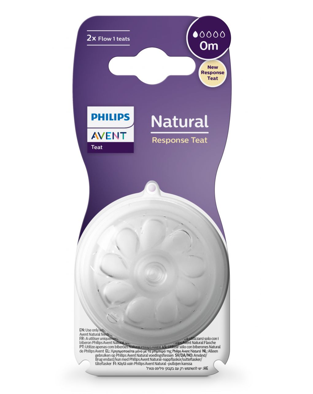 Tetinas natural answer para bebés 0m - conjunto de 2 tetinas sem bpa - philips avent - Philips Avent