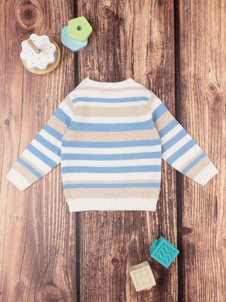 Camisola de tricot às riscas para rapaz - Prénatal