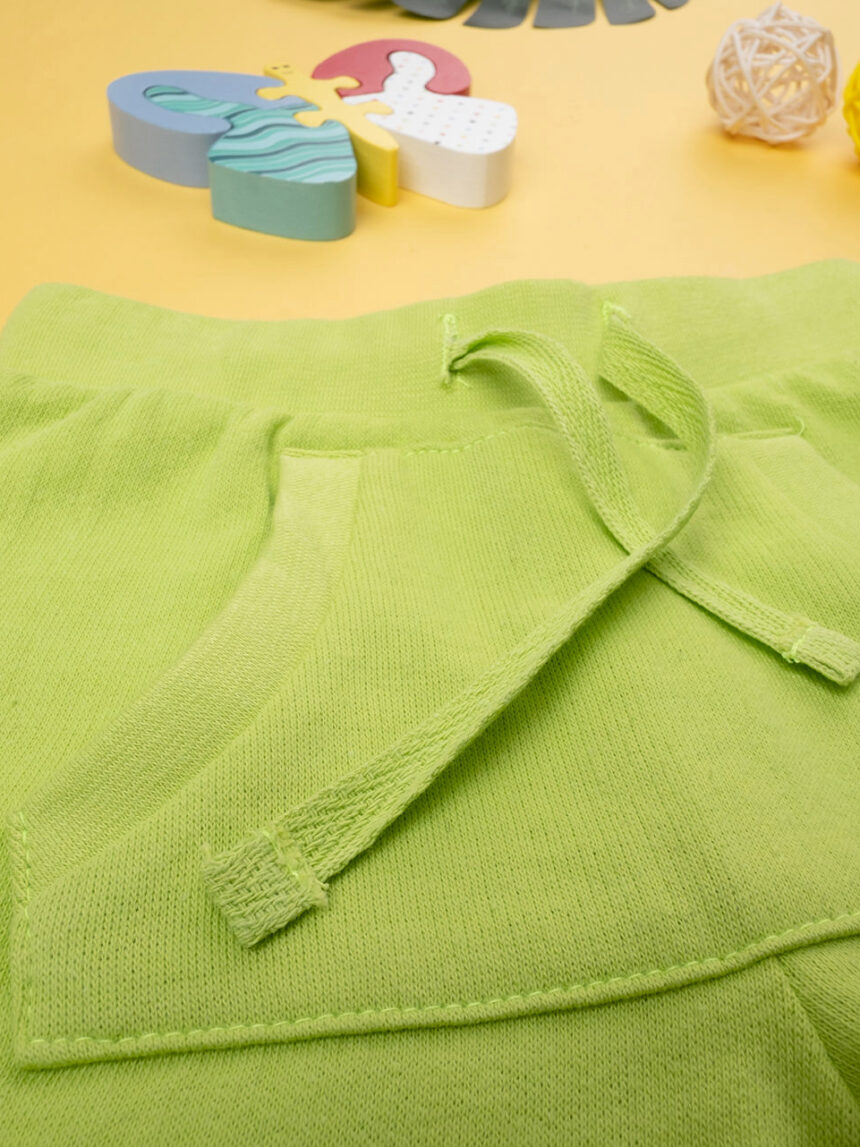 Bermudas de lã verde bebé com bolso - Prénatal