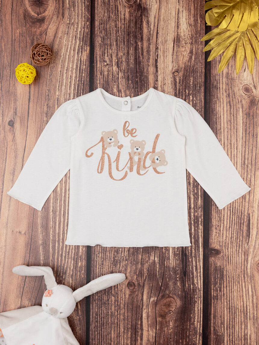 T-shirt "teddy be kind" de manga comprida para rapariga - Prénatal