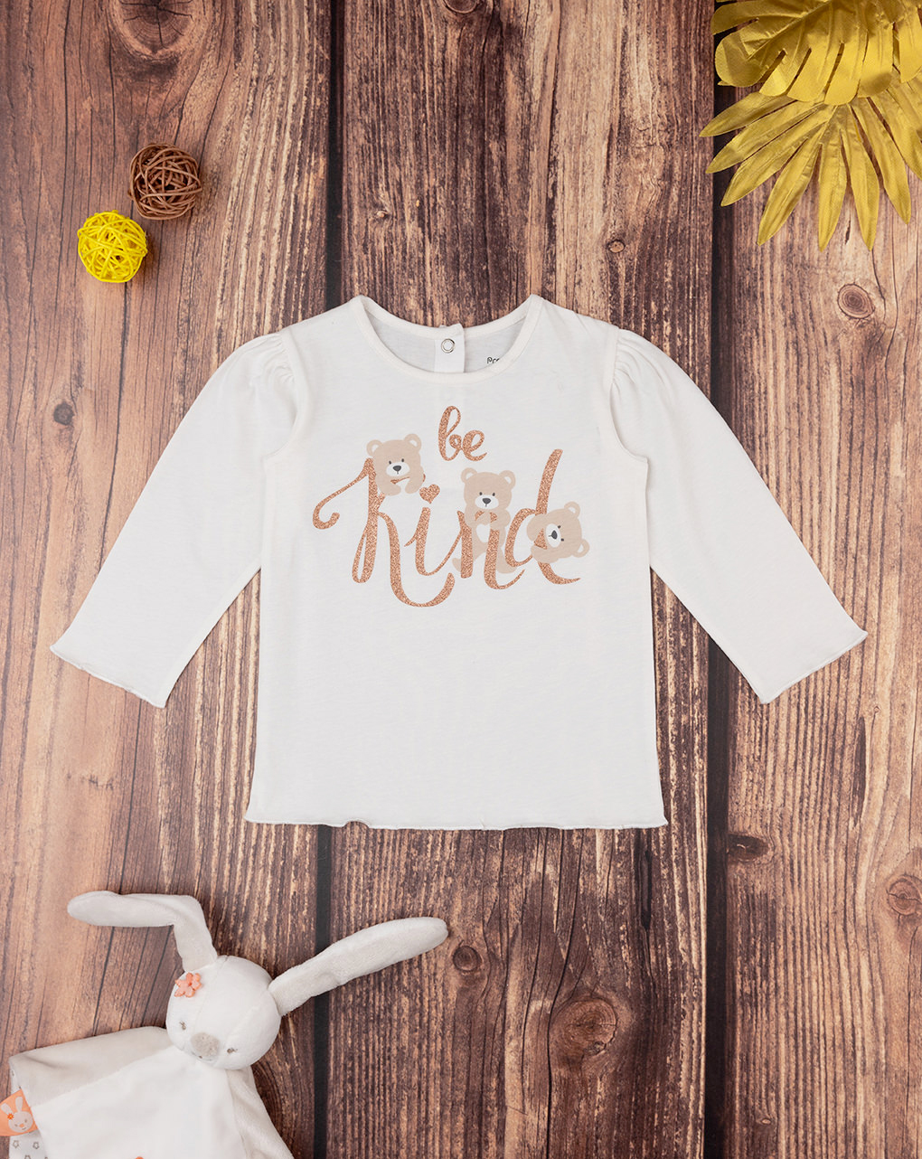 T-shirt "teddy be kind" de manga comprida para rapariga - Prénatal