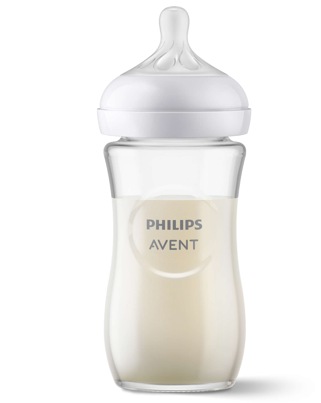 Biberão de vidro natural com tetina de resposta natural 240 ml 1m+ | sem bpa - philips avent - Philips Avent