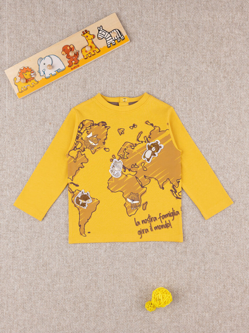 T-shirt para criança "wood" amarelo - Prénatal
