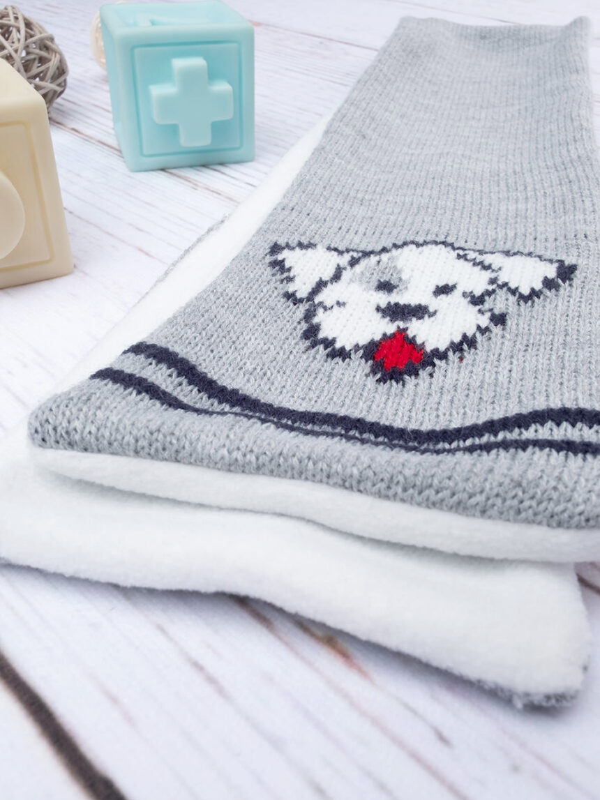 Cachecol para bebé em tricot cinzento - Prénatal