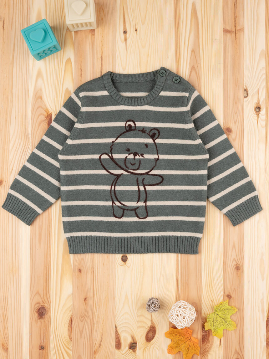 Camisola de tricot às riscas para rapaz - Prénatal