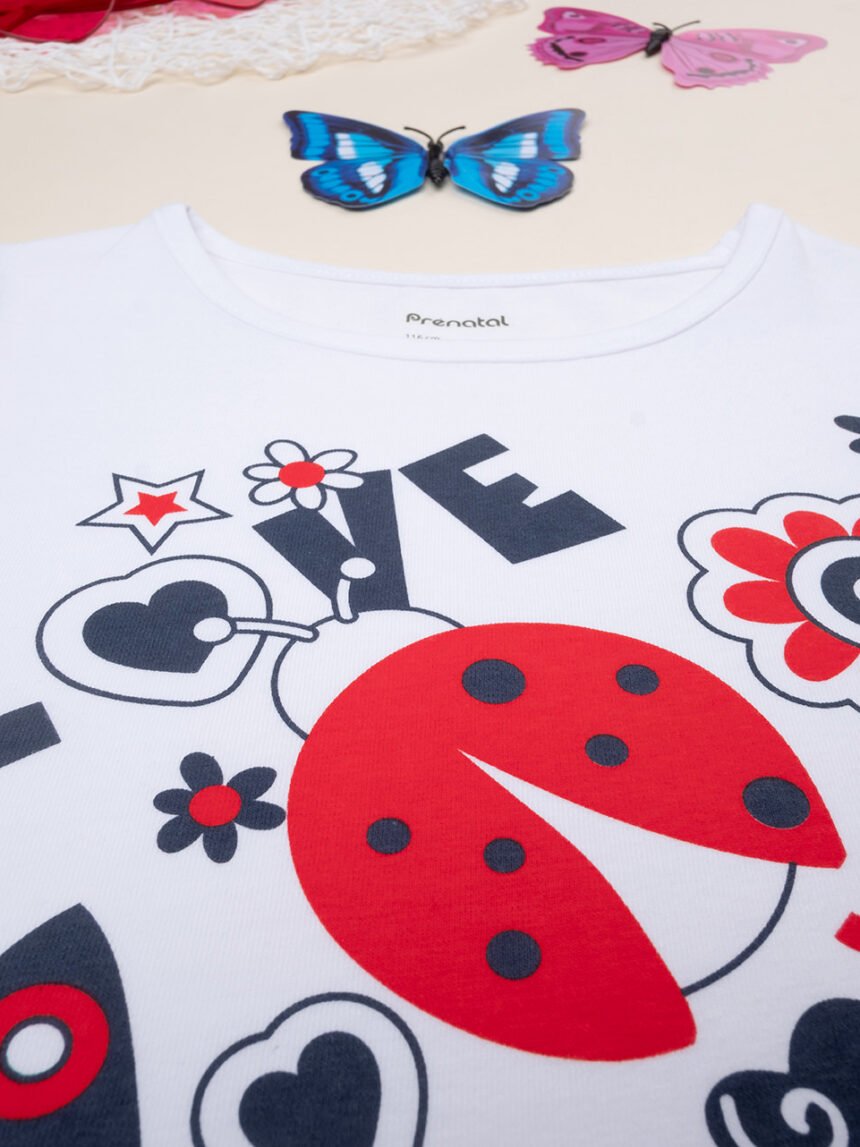 T-shirt de manga curta de menina com estampado - Prénatal
