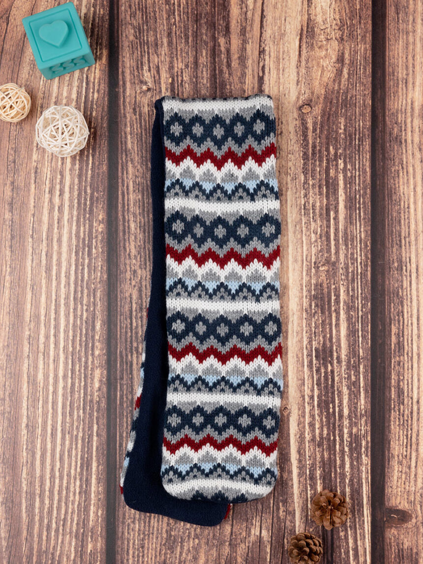Cachecol em tricot cinzento/azul bebé - Prénatal