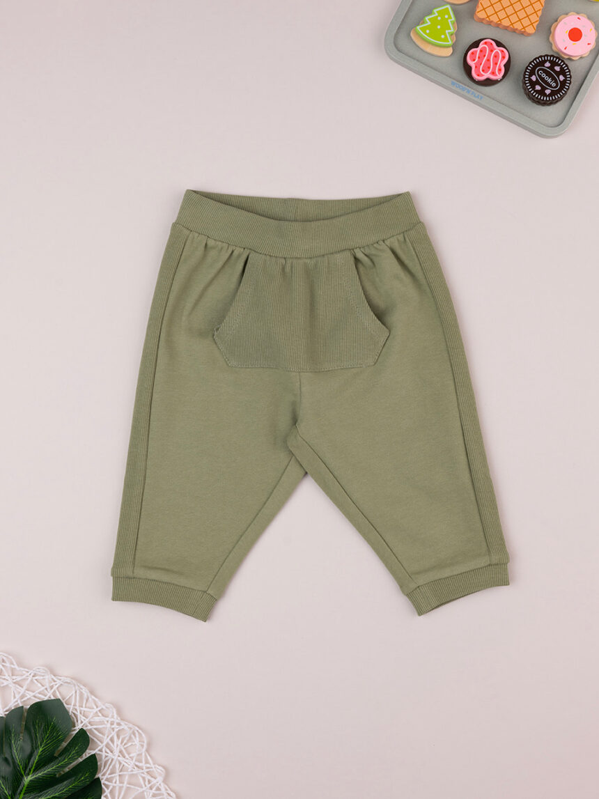 Calças de lã verde bebé - Prénatal