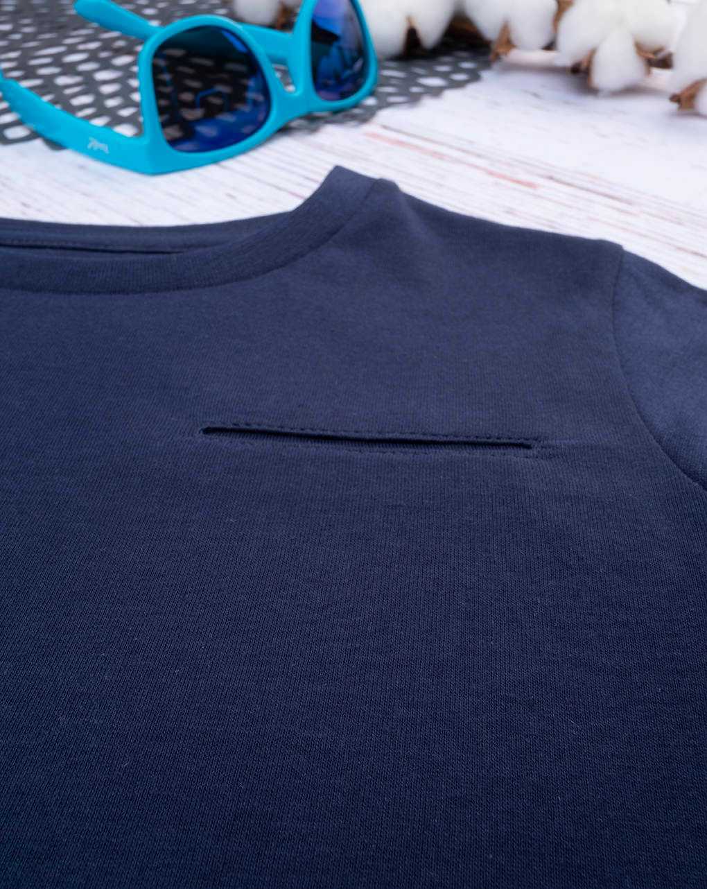 T-shirt casual de manga comprida para criança azul total - Prénatal