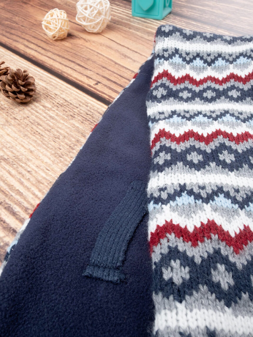 Cachecol em tricot cinzento/azul bebé - Prénatal
