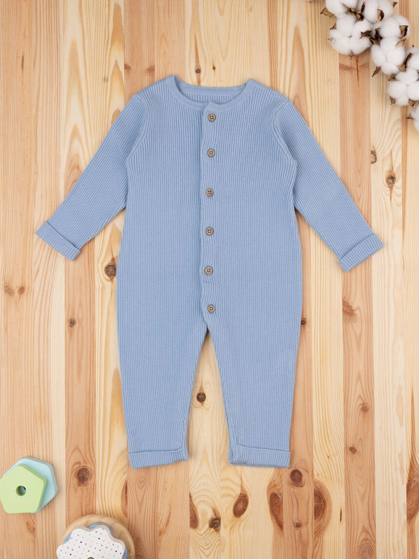 Fato de dormir em tricot azul bebé - Prénatal