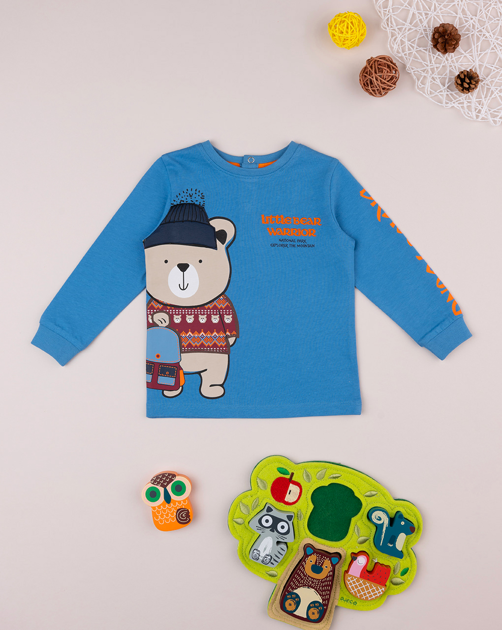 T-shirt "teddy" azul bebé - Prénatal