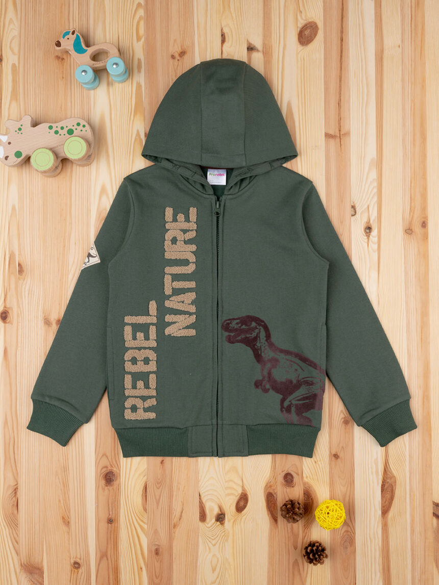 Camisola com capuz casual para criança verde "rebel nature" - Prénatal