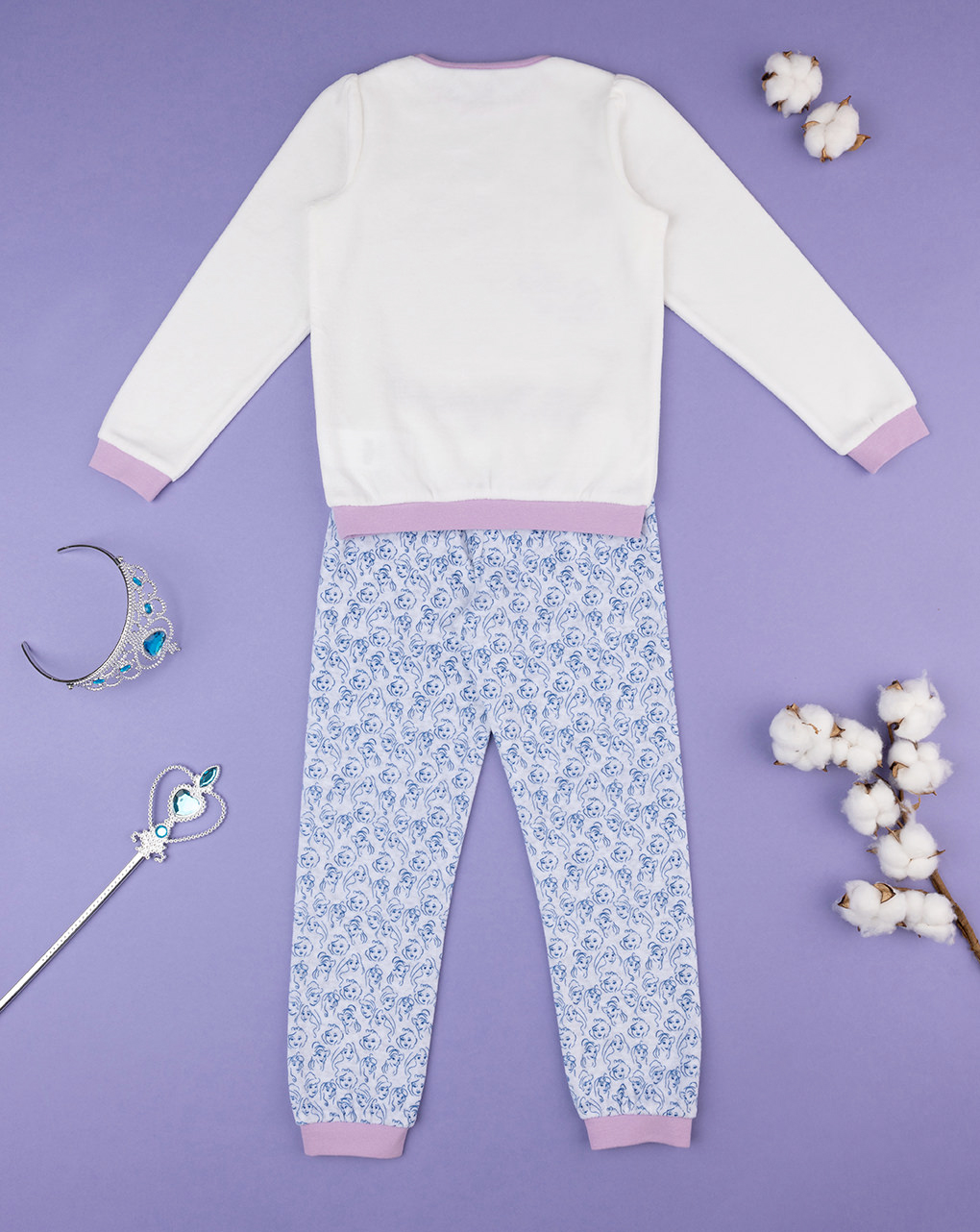 Pijama "princesas" creme/lilás para rapariga - Prénatal