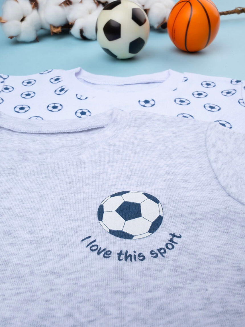 Pack 2 t-shirt menino "futebol" algodão orgânico - Prénatal